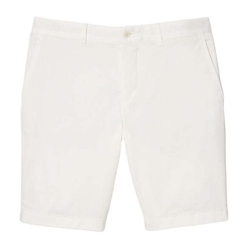 Quần Short Nam Lacoste Men's Slim Fit Stretch Cotton Bermuda FH2647-70V Màu Trắng Size 32