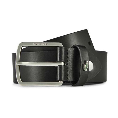Thắt Lưng Nam Lacoste Men's Metal Plate Leather Belt RC4067.BLK Màu Đen Size 110