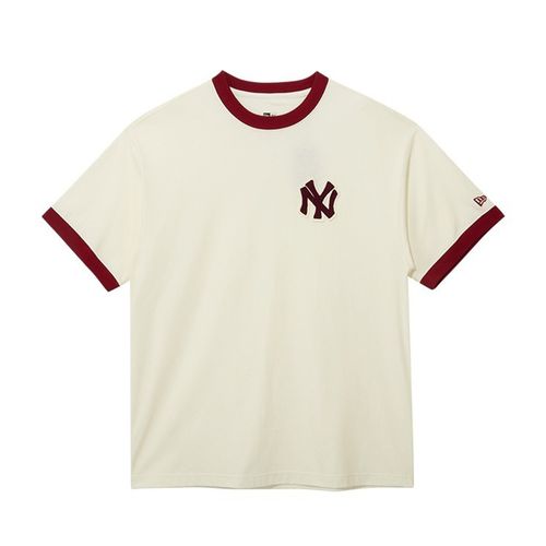 Áo Phông New Era x MLB Logo New York Yankees Tshirt 11929721 Màu Be/Đỏ Size M