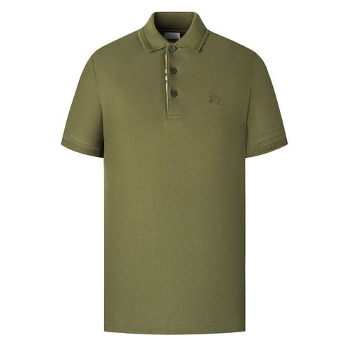 Áo Polo Nam Burberry Green Olive Eddie With Equestrian Knight Embroidered 8067586 Màu Xanh Olive
