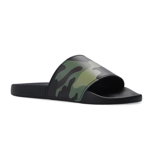 Mua Dép Nam Burberry BBR Black Rubber Slides 8042712 Màu Xanh Đen Size