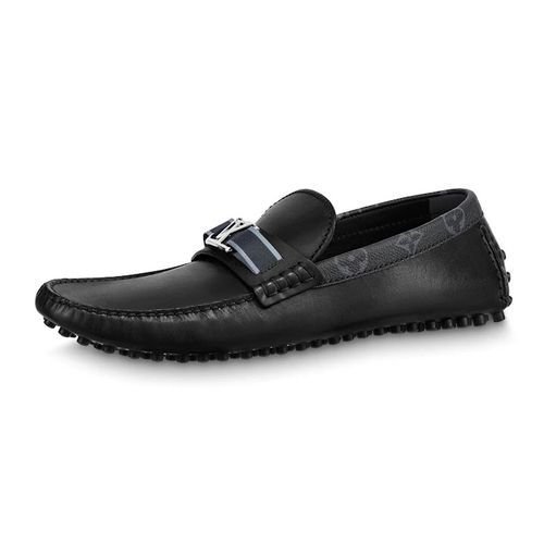Giày Lười Nam Louis Vuitton LV Hockenheim Moccasins ‘Black’ Màu Đen Size 41