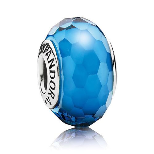 Hạt Vòng Charm Pandora Turquoise Faceted Glass 791607 Màu Xanh Blue