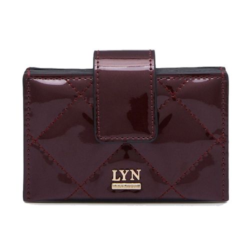 Ví Nữ Lyn Glossy Card Pocket Holder Wallets On Chain LL23WWF008 Red Màu Đỏ Mận