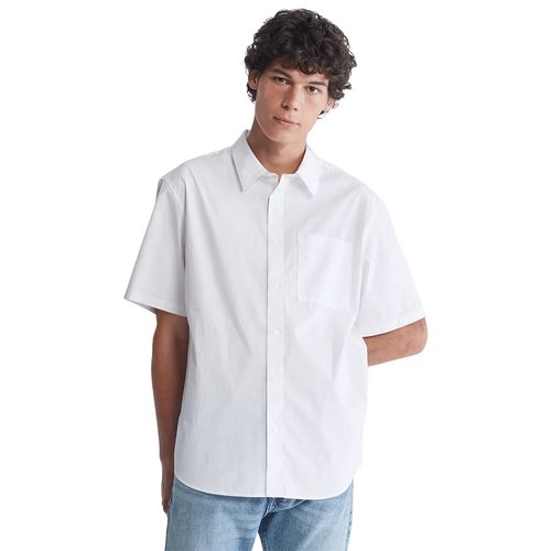 Áo Sơ Mi Nam Calvin Klein CK Solid Pocket Short Sleeve Easy Shirt SP40584228 - SP40584237 - New - GD05 Màu Trắng Size M