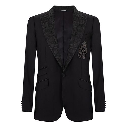 Áo Vest Nam Dolce & Gabbana D&G DNA Sicily Tuxedo Blazer Màu Đen Size 46