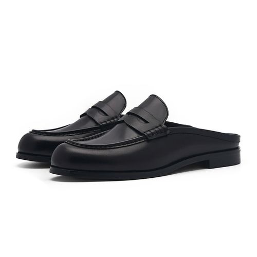 Giày Sục Nữ Pedro Blake Leather Penny Loafer Mules - Black PW1-66380017 Màu Đen