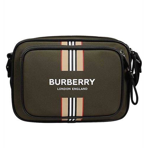 Túi Đeo Chéo Nam Burberry 8035767 Logo And Icon Stripe Crossbody Bag Green Màu Xanh