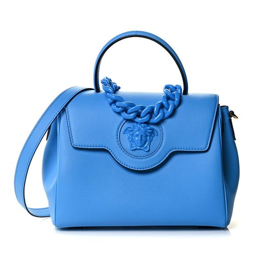 Túi Xách Nữ Versace Calfskin Medium La Medusa Bag DV 898987 Màu Xanh Blue