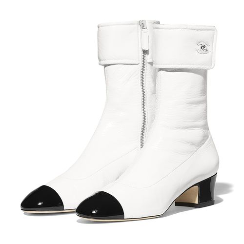 Giày Boot Nữ Chanel Ankle Boots Màu Trắng