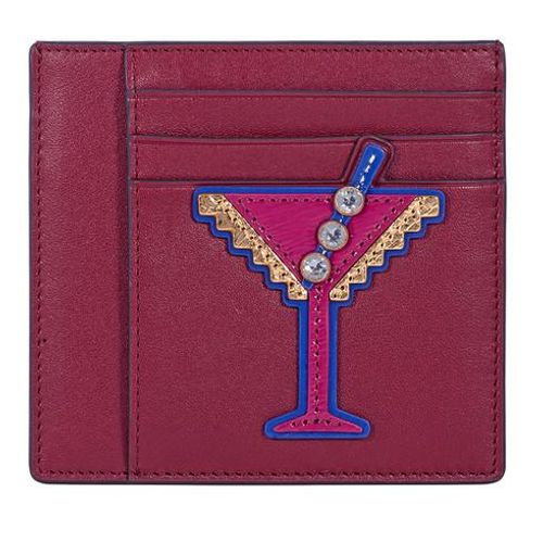 Ví Card Tory Burch Martini Applique Square Card Case - Imperial Garnet Màu Đỏ Đô