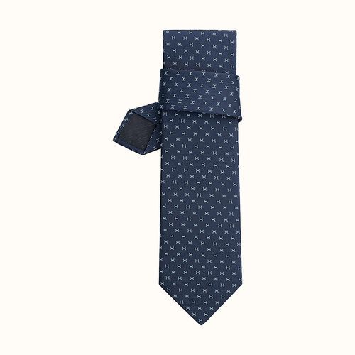 Cà Vạt Hermès Fine H Tie Màu Xanh Navy