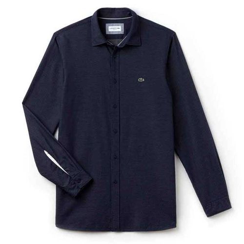 Áo Sơ Mi Lacoste Men's Slim Fit Polka Dot Jacquard Poplin Shirt Màu Xanh Navy Size M