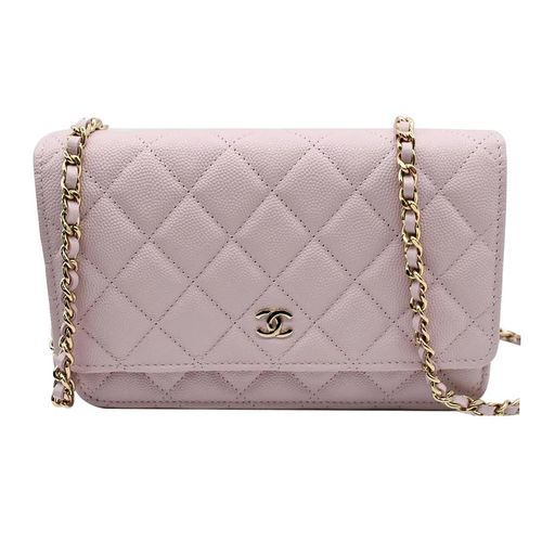Túi Đeo Chéo Chanel Caviar Tiny CC Wallet on Chain WOC in Light Pink 22P GHW Màu Hồng Nhạt