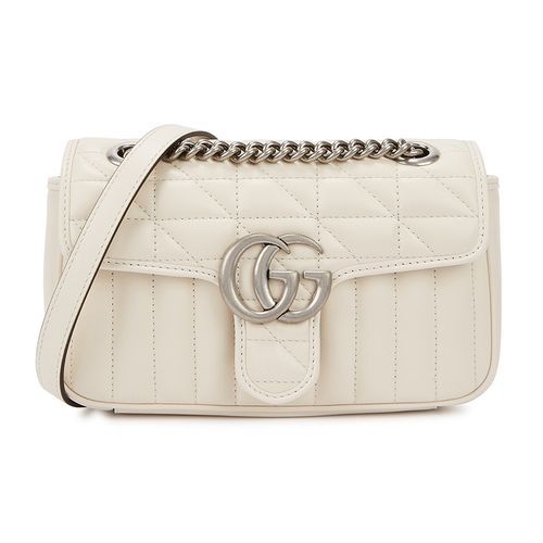 Túi Đeo Chéo Nữ Gucci Marmont Mini Ivory Leather Màu Ivory