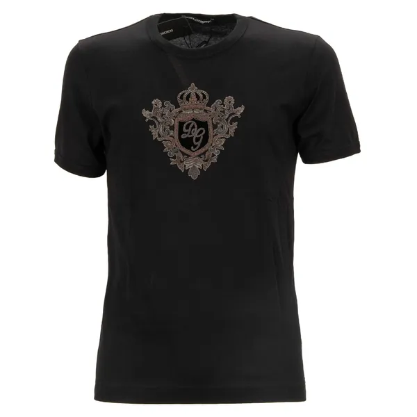Áo Phông Nam Dolce & Gabbana D&G Logo Vương Miện G8KBAZ G7TWK Màu Đen Size 44