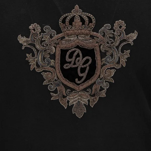 Áo Phông Nam Dolce & Gabbana D&G Logo Vương Miện G8KBAZ G7TWK Màu Đen Size 44