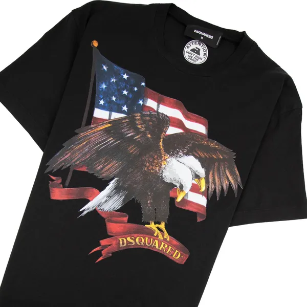 Áo Phông Nam DSquared2 Đại Bàng S79GC0004 Màu Đen Size S