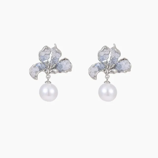 Khuyên Tai Nữ Kya Jewel Frosted Iris JE28 Màu Trắng Xanh