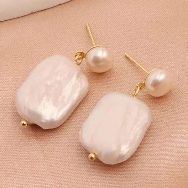 Khuyên Tai Nữ Kya Jewel Pearl Reverie JE30 Màu Trắng Vàng