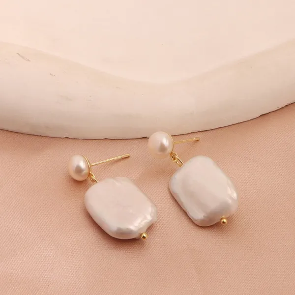 Khuyên Tai Nữ Kya Jewel Pearl Reverie JE30 Màu Trắng Vàng