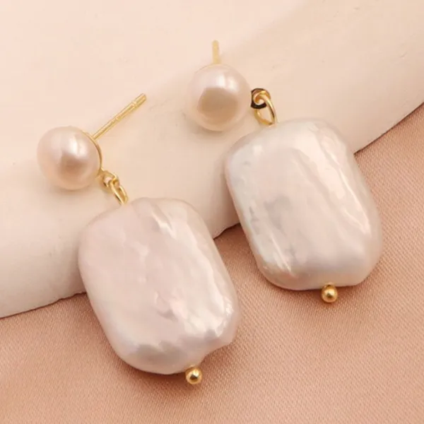 Khuyên Tai Nữ Kya Jewel Pearl Reverie JE30 Màu Trắng Vàng