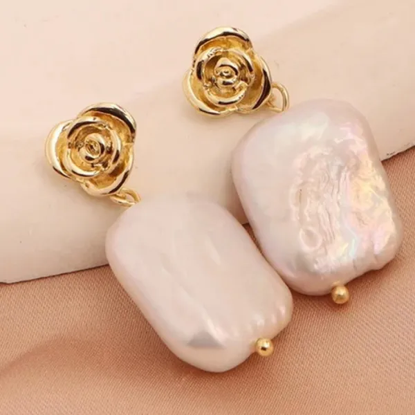Khuyên Tai Nữ Kya Jewel Pearl Reverie JE30 Màu Trắng Vàng