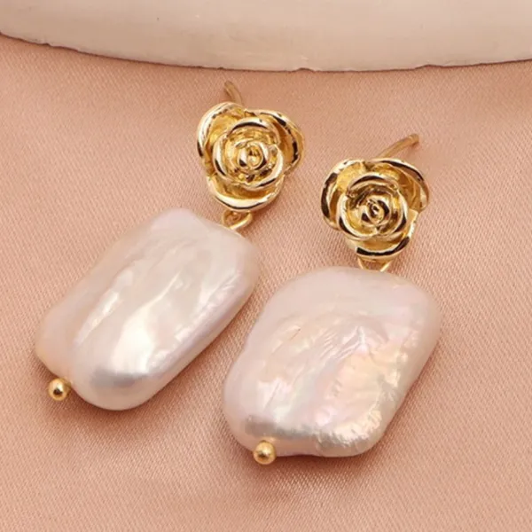 Khuyên Tai Nữ Kya Jewel Pearl Reverie JE30 Màu Trắng Vàng