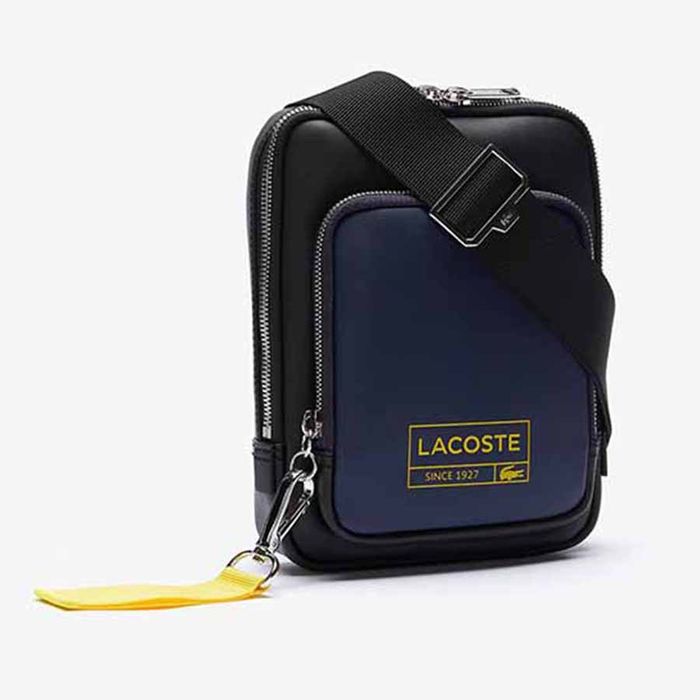 Túi Đeo Chéo Men’s Lacoste Statement Smooth Leather Crossover Bag Màu Xanh Phối Đen