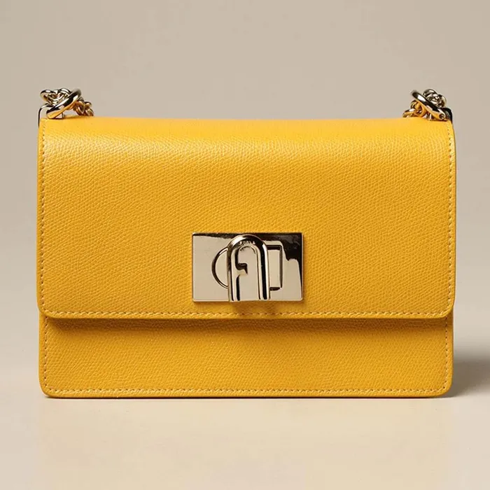 Túi Xách Furla 1927 Furla Crossbody Bag In Grained Leather Màu Vàng Giá