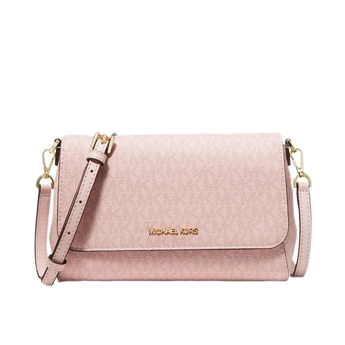 Túi Đeo Chéo Nữ Michael Kors MK Medium Logo Convertible Crossbody Bag 35H8GTTC6B Màu Hồng