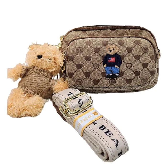 Túi Đeo Chéo Nữ TTWN BEAR TN1598 TN9004 Xám Viền Nâu