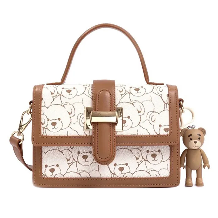 Túi Đeo Chéo Nữ TTWN BEAR TN2603 Màu Be Viền Nâu