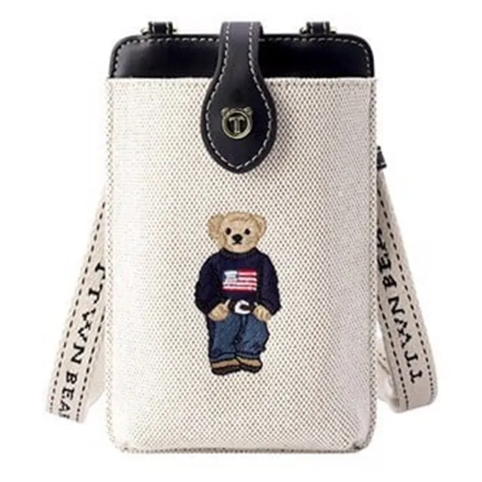 Túi Đeo Chéo Nữ TTWN BEAR TT2349 Màu Be Viền Đen