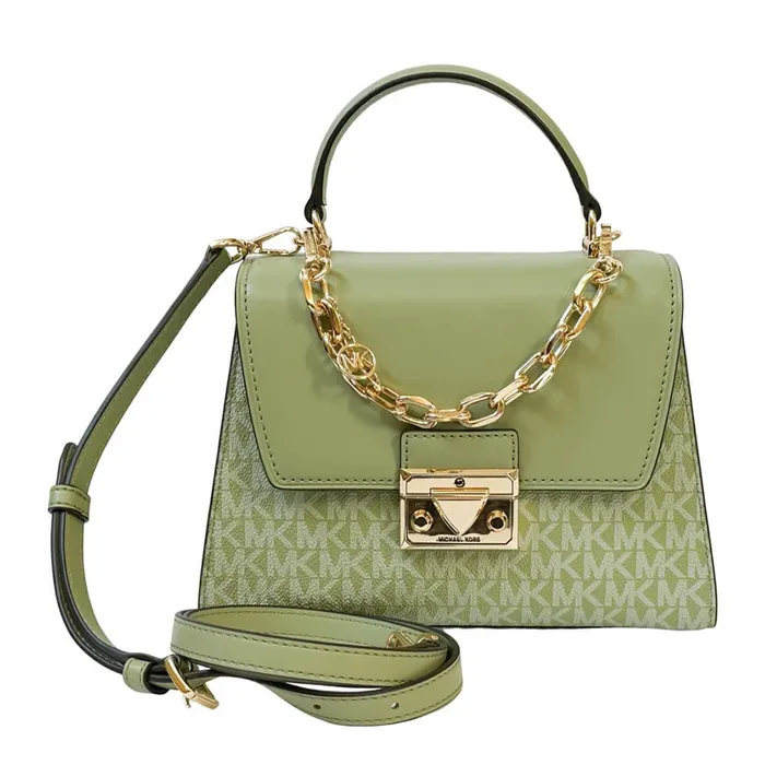 Túi Đeo Chéo Nữ Michael Kors MK Serena Top Handle in Signature Light Sage 35S3GNRS5V Màu Xanh