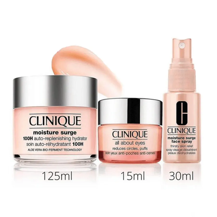 Bộ Dưỡng Da Clinique Moisture Surge 100H Self Repairing Moisturizing Gel Set 3 Món — quà tặng 20/10 chính hãng tại Vua Hàng Hiệu